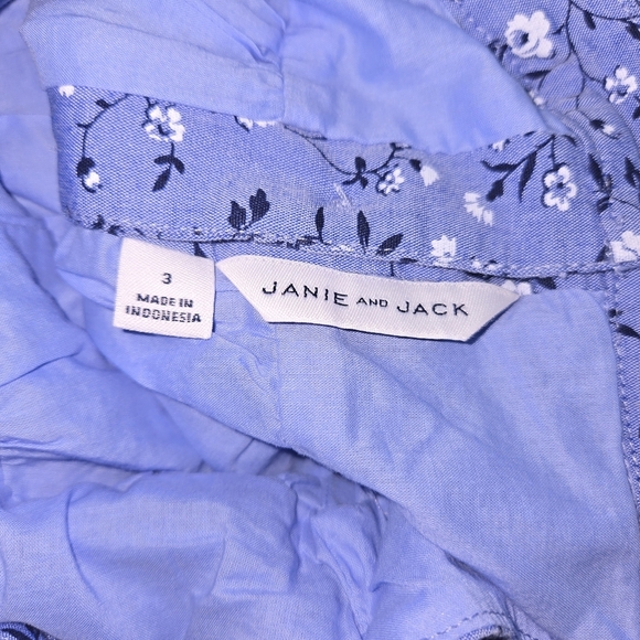 Janie and Jack Light Blue Floral Blouse - Picture 8 of 9